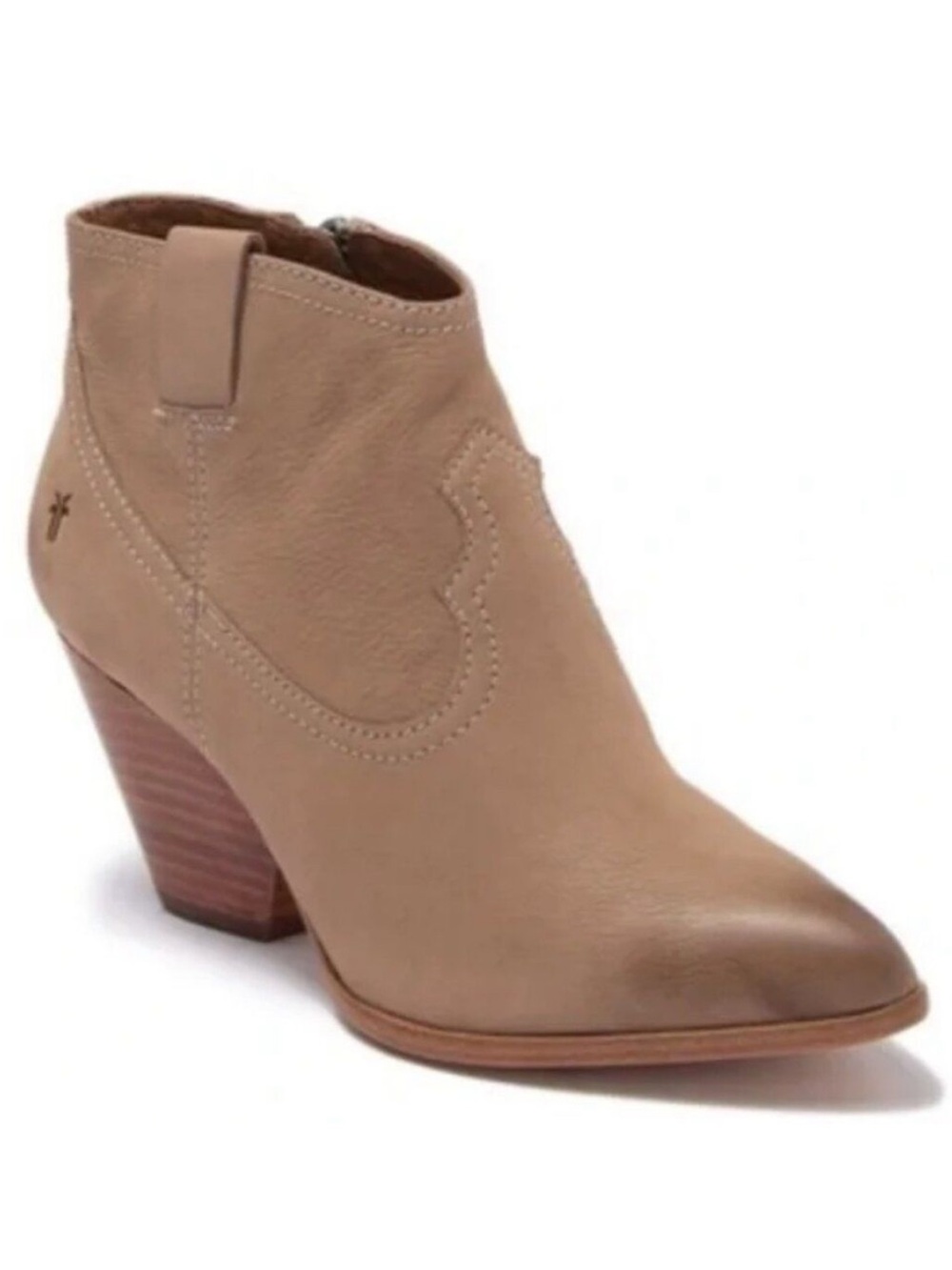Frye Women's Reina Leather Booties Pointed Toe Sand Camel Brown Ankle Size 9.5